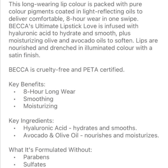 BECCA Ultimate Lipstick Love Sundae 👄 - Picture 16 of 16